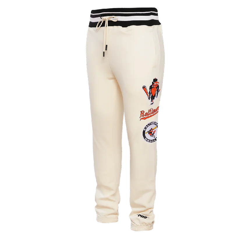 MLB BALTIMORE ORIOLES RETRO CLASSIC MEN'S SWEATPANT (EGGSHELL/ BLACK)