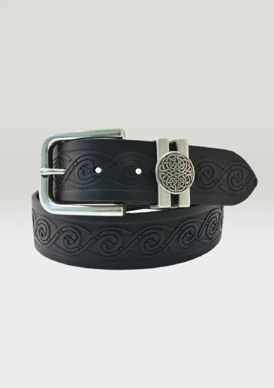 Lee River Leather Tonn Celtic Wave Belt Black