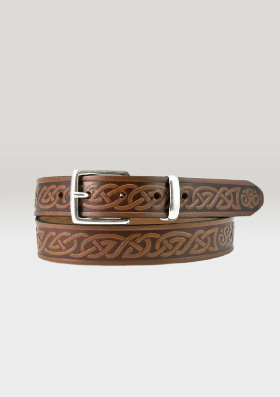 Lee River Brown Leather Teltin Celtic Belt