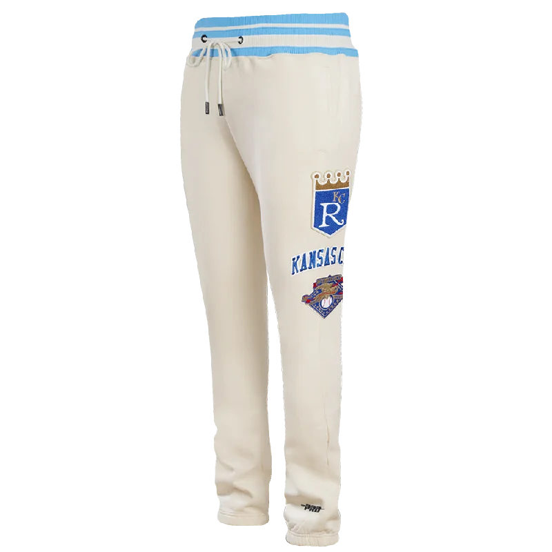 MLB KANSAS CITY ROYALS RETRO CLASSIC MEN'S SWEATPANT (EGGSHELL/ UNIVERSITY BLUE)