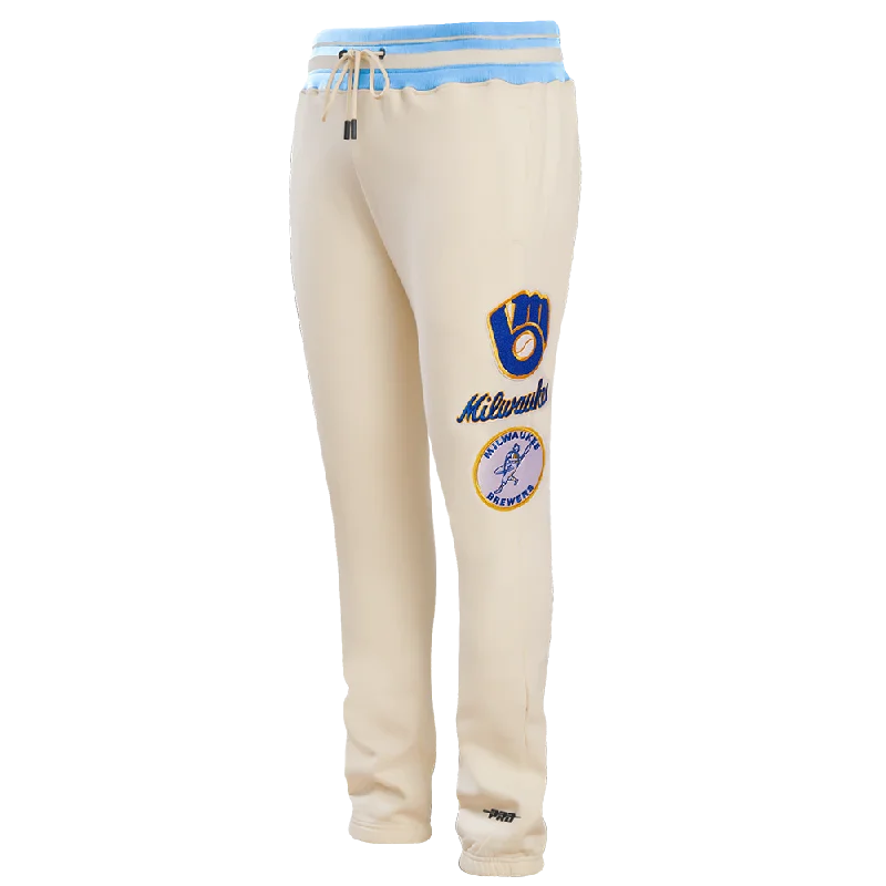 MLB MILWAUKEE BREWERS RETRO CLASSIC MEN'S SWEATPANT (EGGSHELL/ UNIVERSITY BLUE)