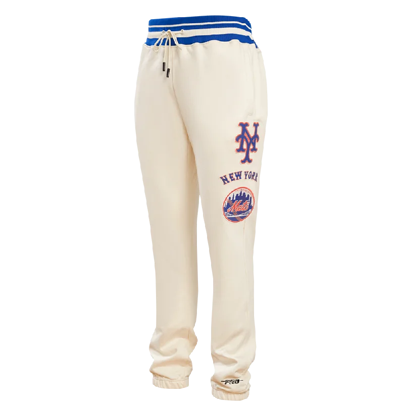 MLB NEW YORK METS RETRO CLASSIC MEN'S SWEATPANT (EGGSHELL/ ROYAL BLUE)