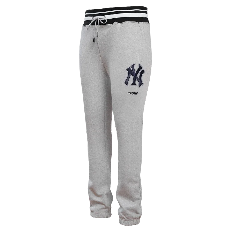 MLB NEW YORK YANKEES SCRIPT TAIL MEN'S RIB FLC SWEATPANT (HEATHER GREY/MIDNIGHT NAVY)