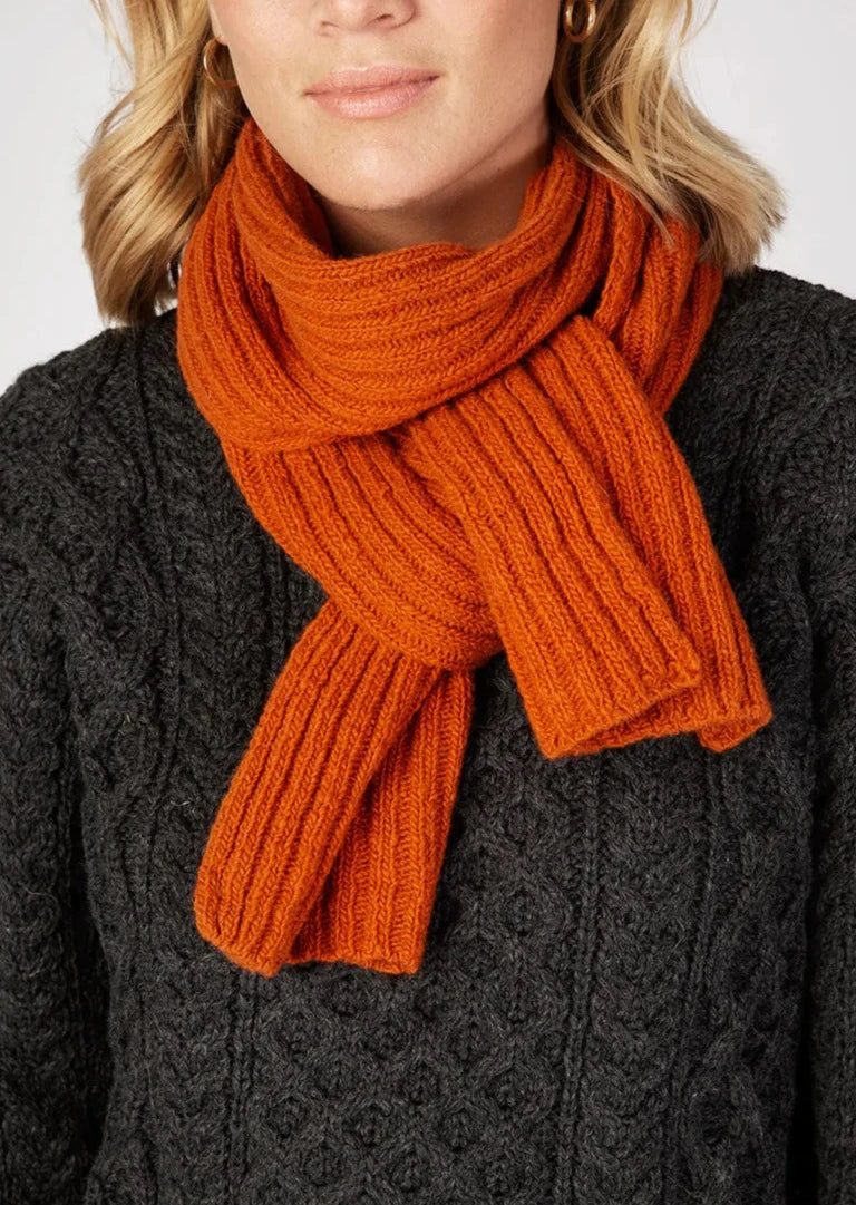 IrelandsEye Luxe Ribbed Scarf | Terracotta