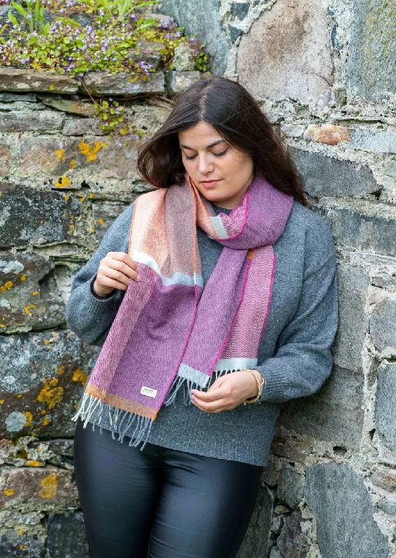 McNutt Lambswool Scarf | Beetroot & Smoke