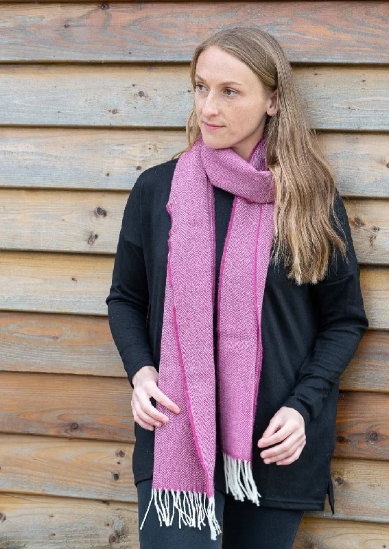 McNutt Herringbone Scarf | Beetroot