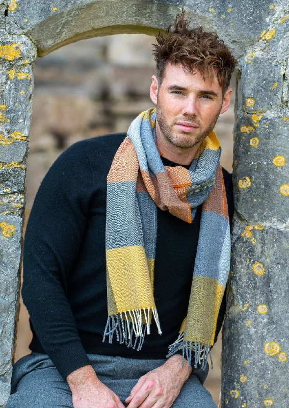 McNutt Orange and Smoke Check Scarf