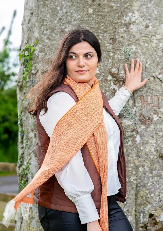 McNutt Orange Herringbone Scarf