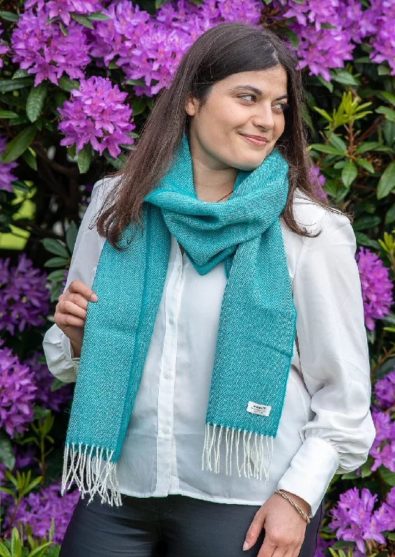 McNutt Tropical Green Herringbone Scarf