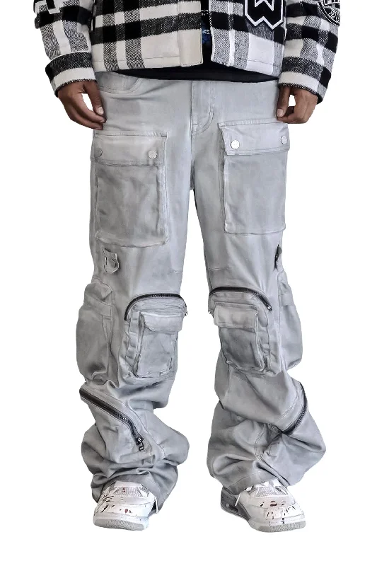 Men's Y2k Wide Fit Utility Cargo Baggy Denim Pants