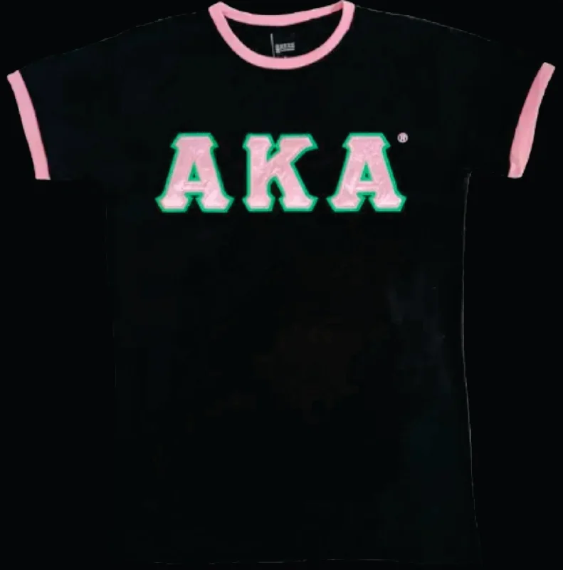 AKA Satin Letter Ringer Tee