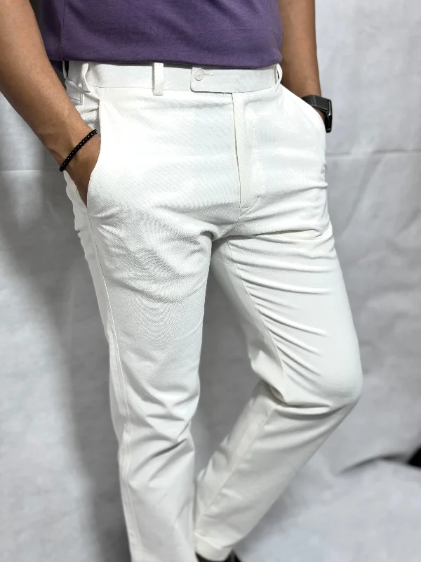 PURE WHITE OLD MONEY CHINOS