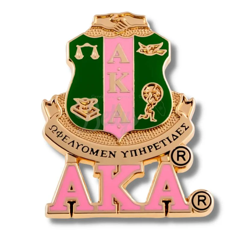 AKA 3-D Shield Pin w/ Letters