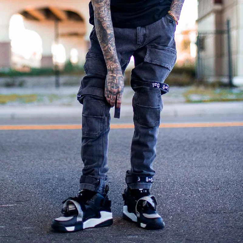 Strapped Up Slim Utility Pant Vintage Washed Grey