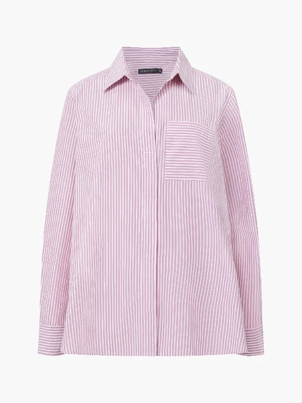 Stripe Buttoned Popover Shirt