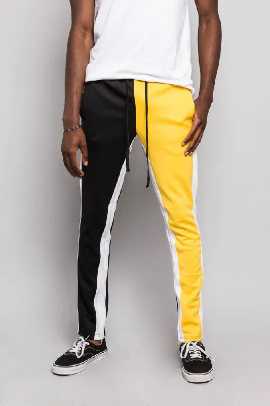 Two Tone Color Blocked Track Pants