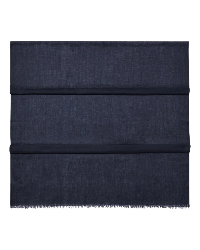 Women's Ultrafine Pashmina Cashmere Shawl Navy Blue