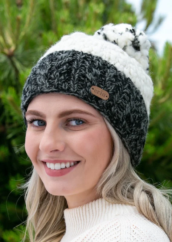 Wool Bobble Flecked Charcoal Hat | Clearance