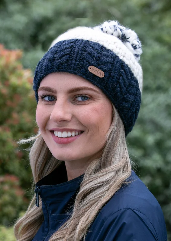 Wool Bobble Hat Navy | Clearance