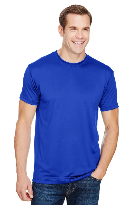 Bayside Mens USA Made Performance Short Sleeve Crewneck T-Shirt - Royal Blue