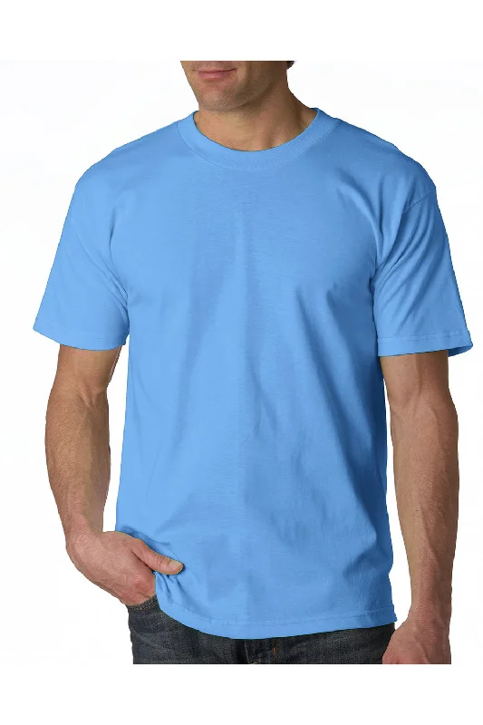 Bayside Mens USA Made Short Sleeve Crewneck T-Shirt - Carolina Blue