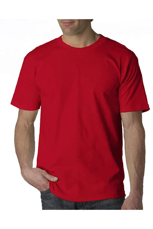 Bayside Mens USA Made Short Sleeve Crewneck T-Shirt - Red