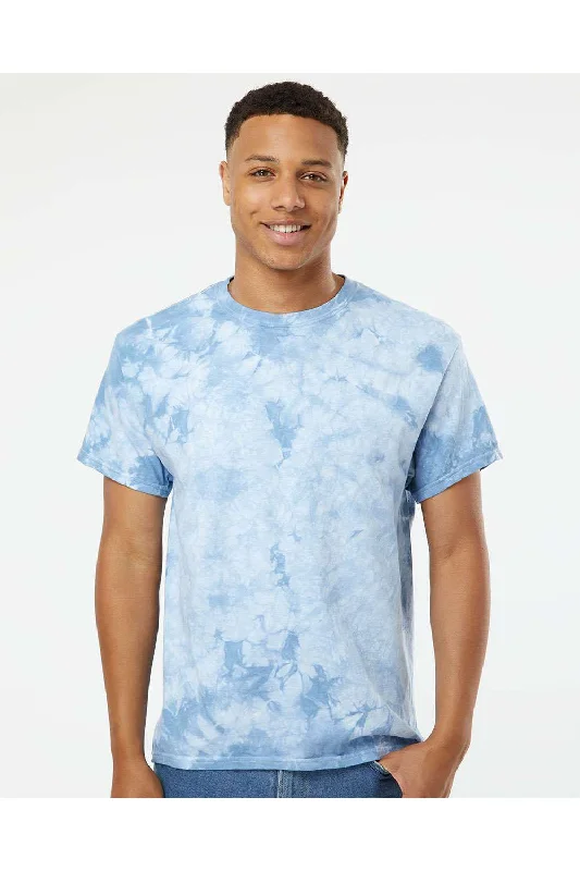 Dyenomite Mens Crystal Tie Dyed Short Sleeve Crewneck T-Shirt - Manhattan