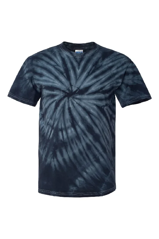 Dyenomite Mens Cyclone Pinwheel Tie Dyed Short Sleeve Crewneck T-Shirt - Black