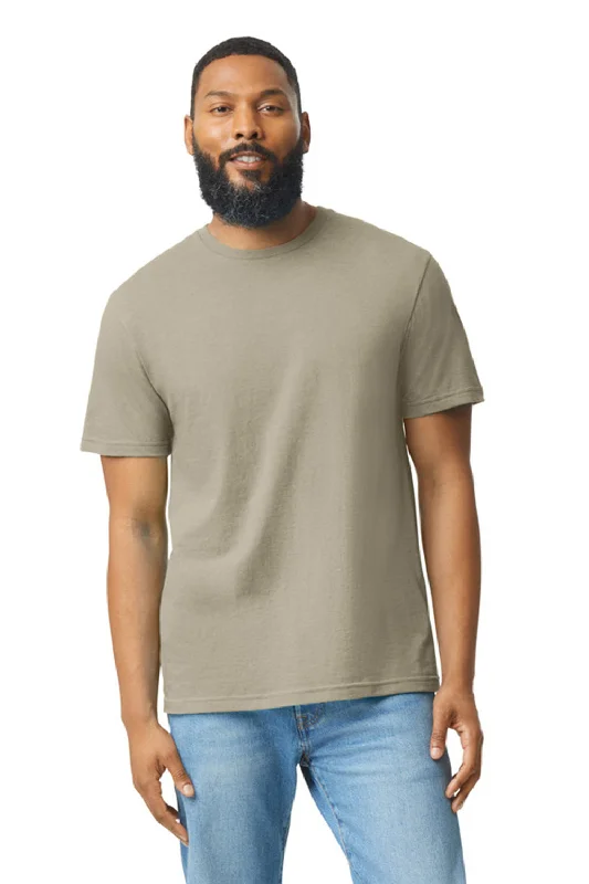 Gildan Mens Softstyle CVC Short Sleeve Crewneck T-Shirt - Dune Mist