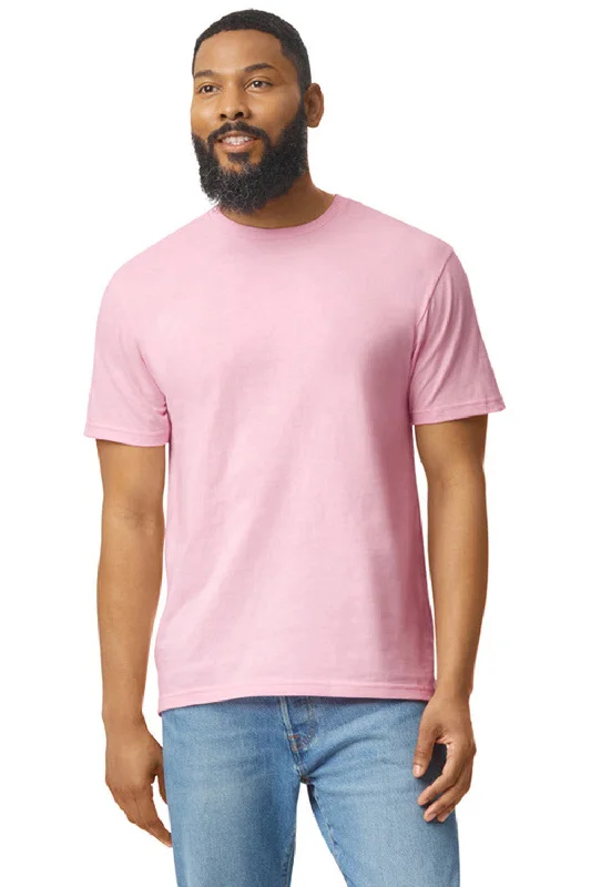 Gildan Mens Softstyle Short Sleeve Crewneck T-Shirt - Light Pink