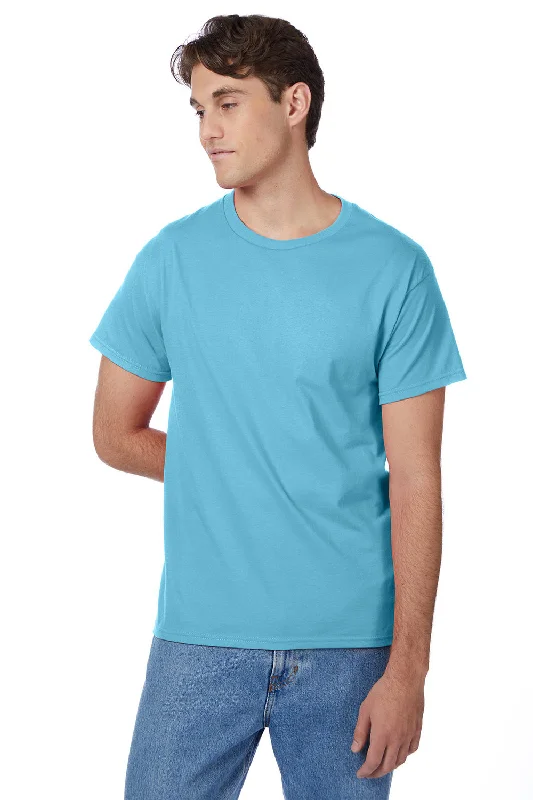 Hanes Mens ComfortSoft Short Sleeve Crewneck T-Shirt - Blue Horizon