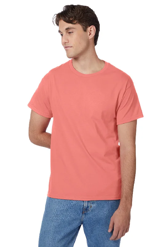 Hanes Mens ComfortSoft Short Sleeve Crewneck T-Shirt - Charisma Coral