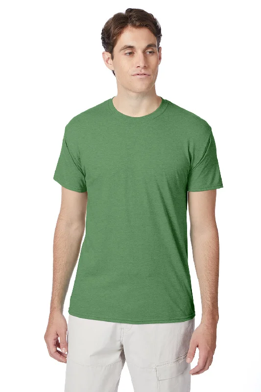 Hanes Mens X-Temp FreshIQ Moisture Wicking Short Sleeve Crewneck T-Shirt - Heather True Green