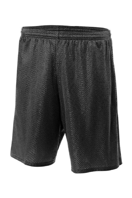 A4 Mens Moisture Wicking Mesh Shorts - Black