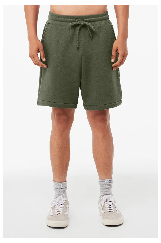 Bella + Canvas Mens Shorts w/ Pockets - Military Green