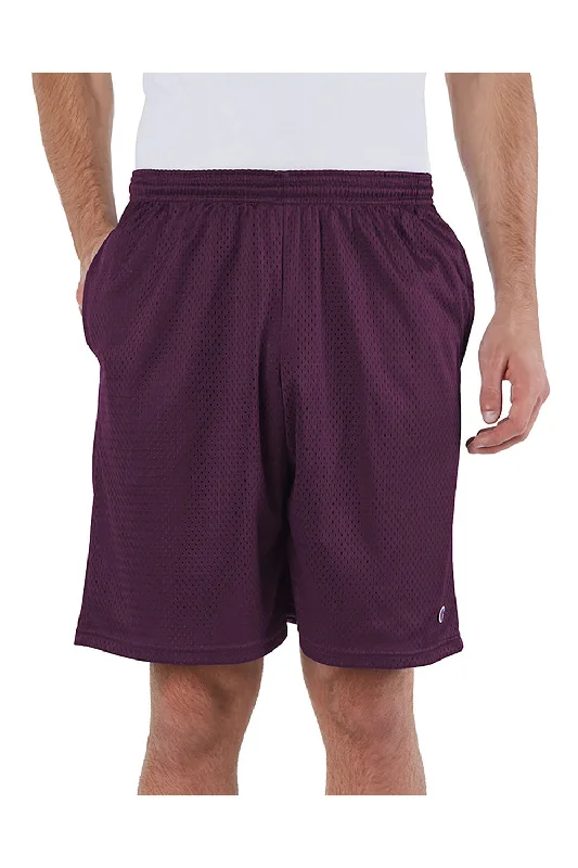 Champion Mens Mesh Shorts w/ Pockets - Maroon