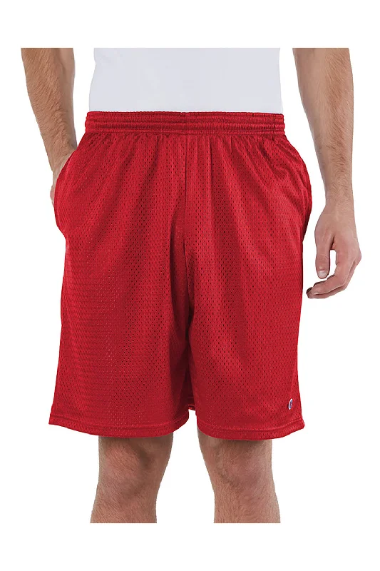 Champion Mens Mesh Shorts w/ Pockets - Scarlet Red