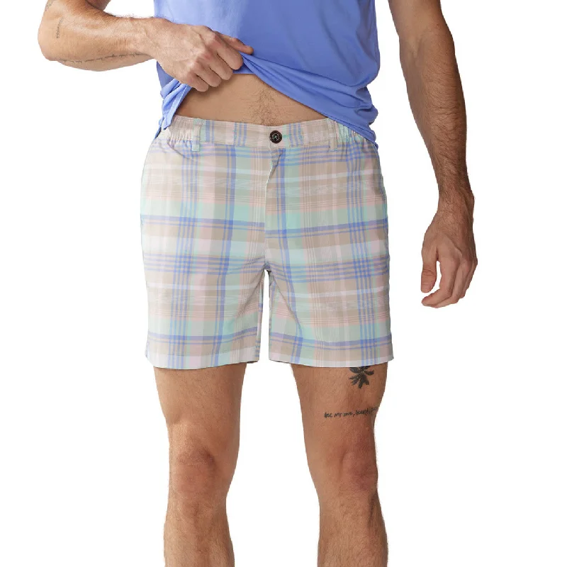 Chubbies 6-Inch The Breaking Plaids Shorts - Medium Khaki - Pattern Base (Includes Plaids)