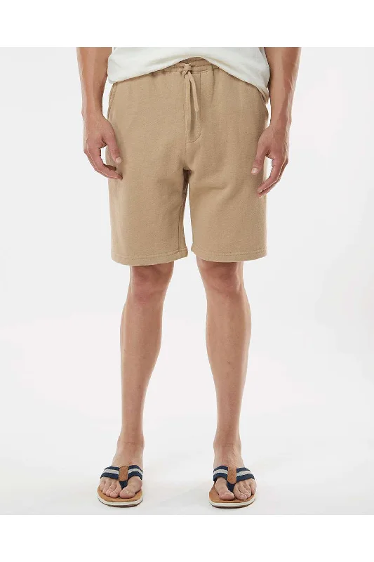 Independent Trading Co. Mens Fleece Shorts w/ Pockets - Sandstone Brown