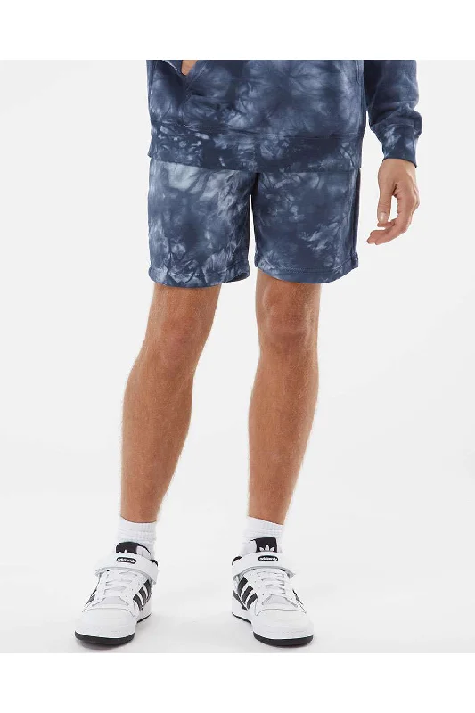 Independent Trading Co. Mens Tie-Dye Fleece Shorts w/ Pockets - Navy Blue