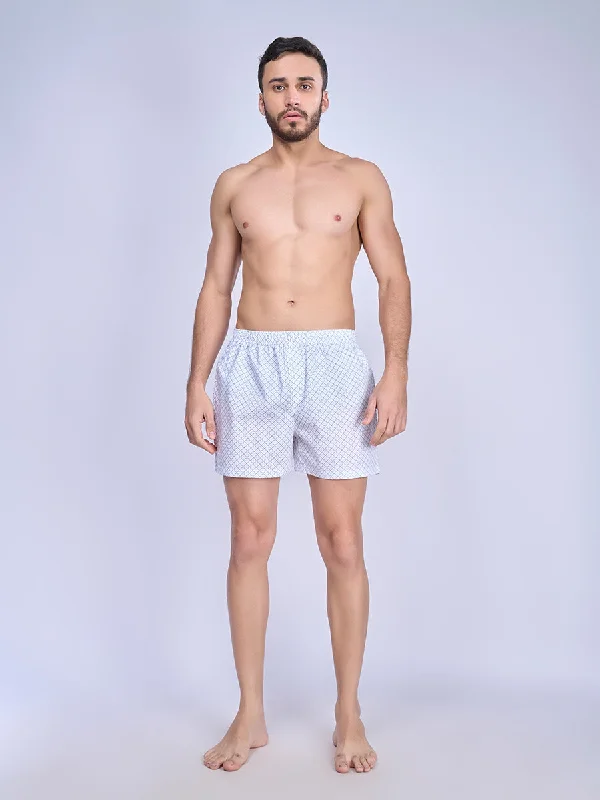 Men Woven Inner Boxer White Shorts