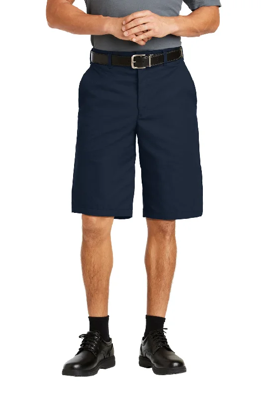 Red Kap Mens Industrial Stain Resistant Work Shorts w/ Pockets - Navy Blue - Closeout