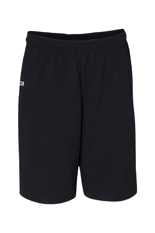 Russell Athletic Mens Classic Jersey Shorts w/ Pockets - Black