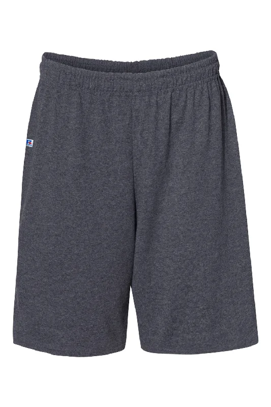 Russell Athletic Mens Classic Jersey Shorts w/ Pockets - Heather Black