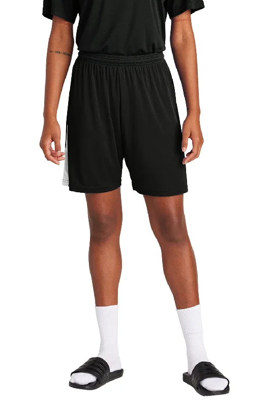 Sport-Tek Mens Moisture Wicking Competitor United Athletic Shorts - Black/White - New