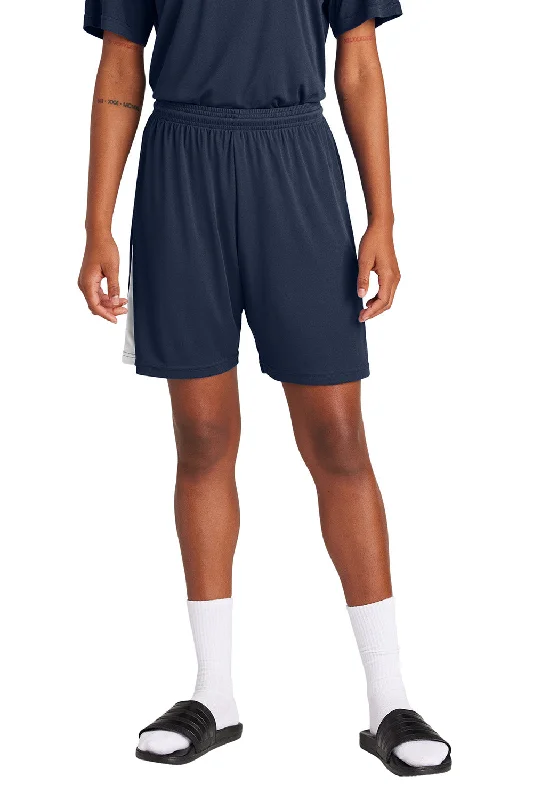 Sport-Tek Mens Moisture Wicking Competitor United Athletic Shorts - True Navy Blue/White - New