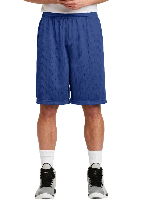 Sport-Tek Mens Moisture Wicking Classic Mesh Long Shorts - True Royal Blue