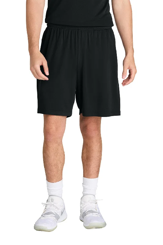 Sport-Tek Mens Moisture Wicking Competitor Athletic Shorts w/ Pockets - Black - New