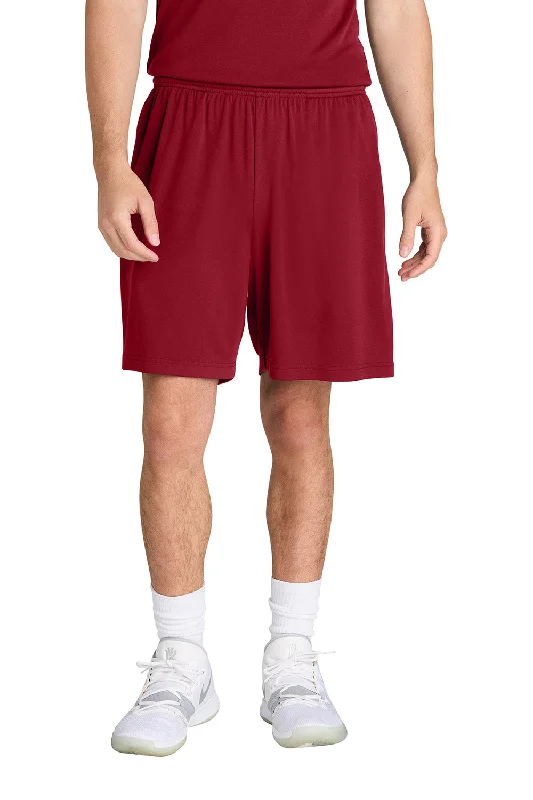 Sport-Tek Mens Moisture Wicking Competitor Athletic Shorts w/ Pockets - Deep Red - New