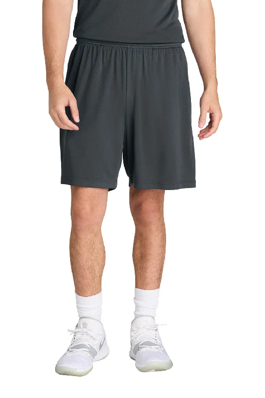 Sport-Tek Mens Moisture Wicking Competitor Athletic Shorts w/ Pockets - Iron Grey - New